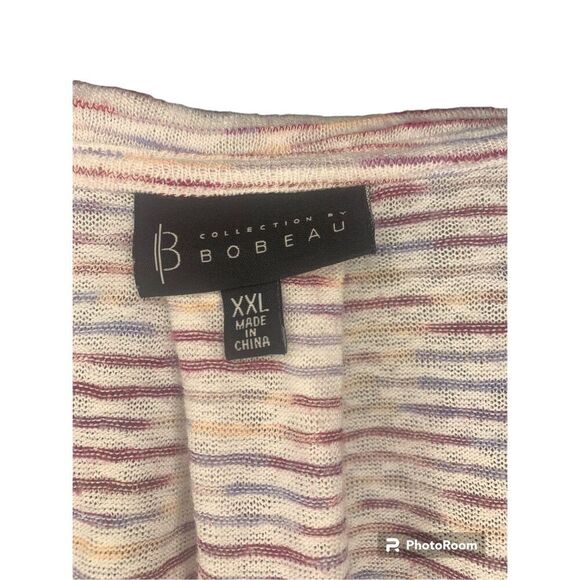 Bobeau Striped T-shirt Cuffed Sleeve XXL - Picture 5 of 6